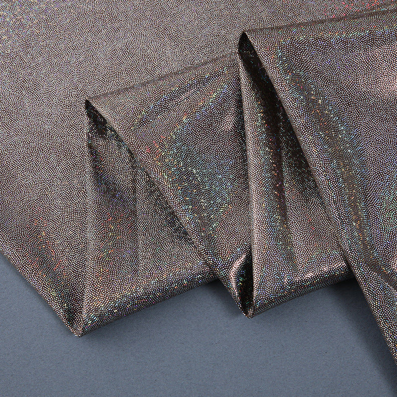 Silver Foil Stretch Stage Fabric, for Live Stream & Stage - Coffee