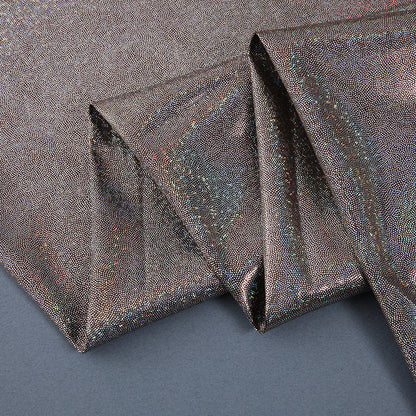 Silver Foil Stretch Stage Fabric, for Live Stream & Stage - Coffee