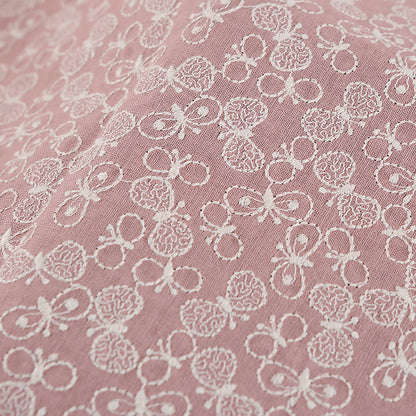 Butterfly Embroidery Linen Cotton Fabric, 49 in Wide
