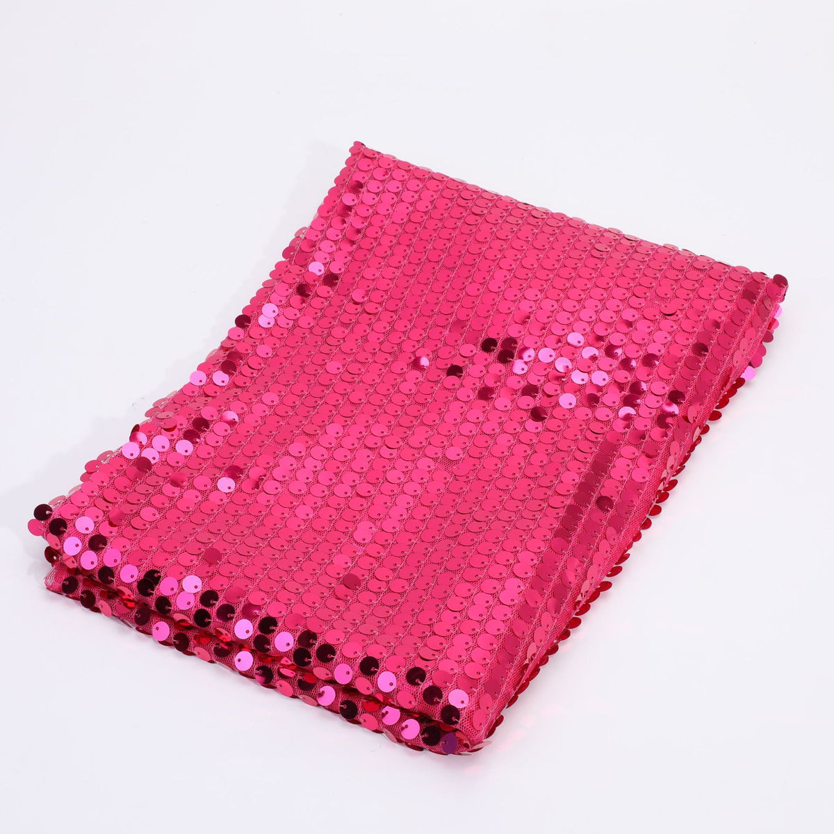 Heavy Sequin Fabric, 9mm Dense, 51 in Wide - Rose Red