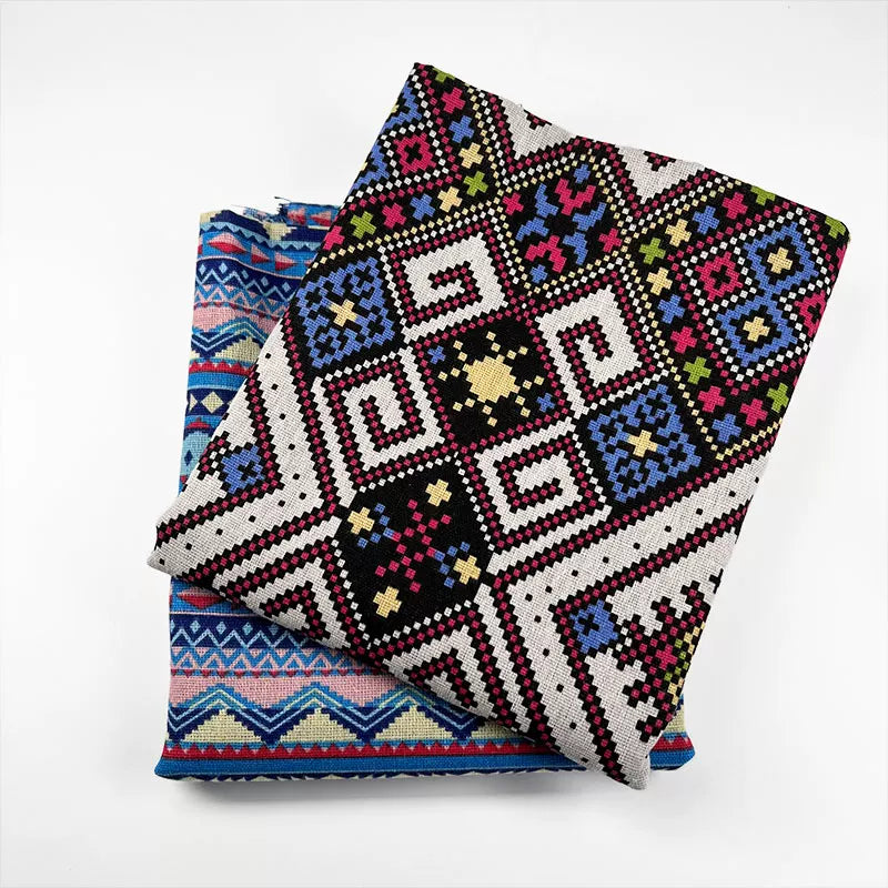 Ethnic Style Tablecloth Fabric, Linen-look Cloth for Dining & Home Decor