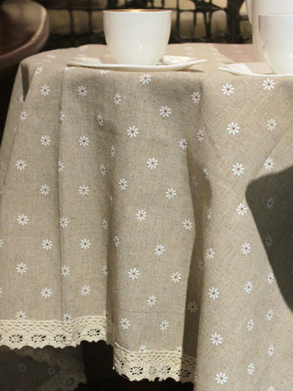 Heavy Cotton Linen Daisy Fabric, for Curtains & Upholstery