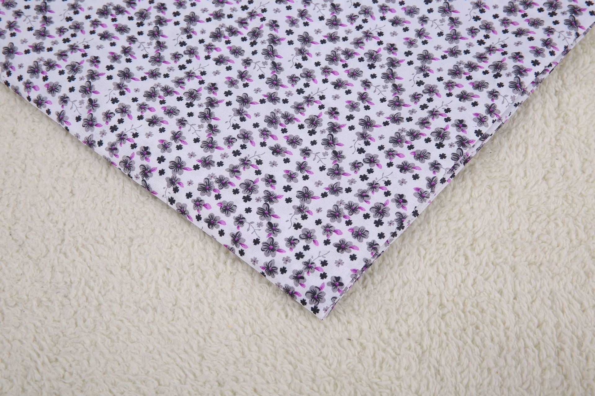 Polyester Orchid Print Fabric, for Hair Pieces & Crafts - Black