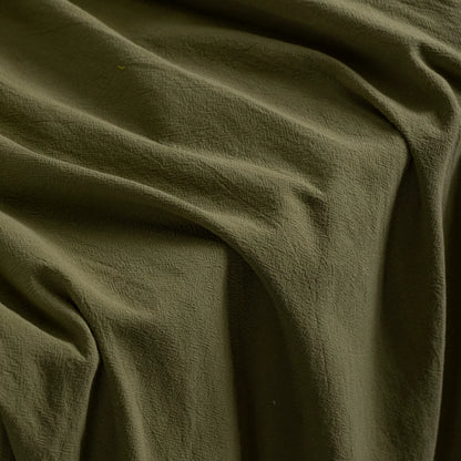 Washed Cotton Linen-Look Fabric, for Hanfu, 54 in Wide - Olive Green
