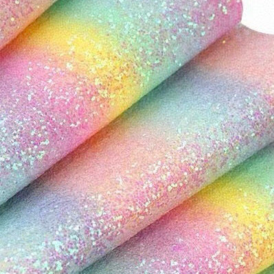 Rainbow Gradient Glitter Fabric By The Yard | 1 Color, 54" Wide for DIY Craft & Party Decor - Rainbow
