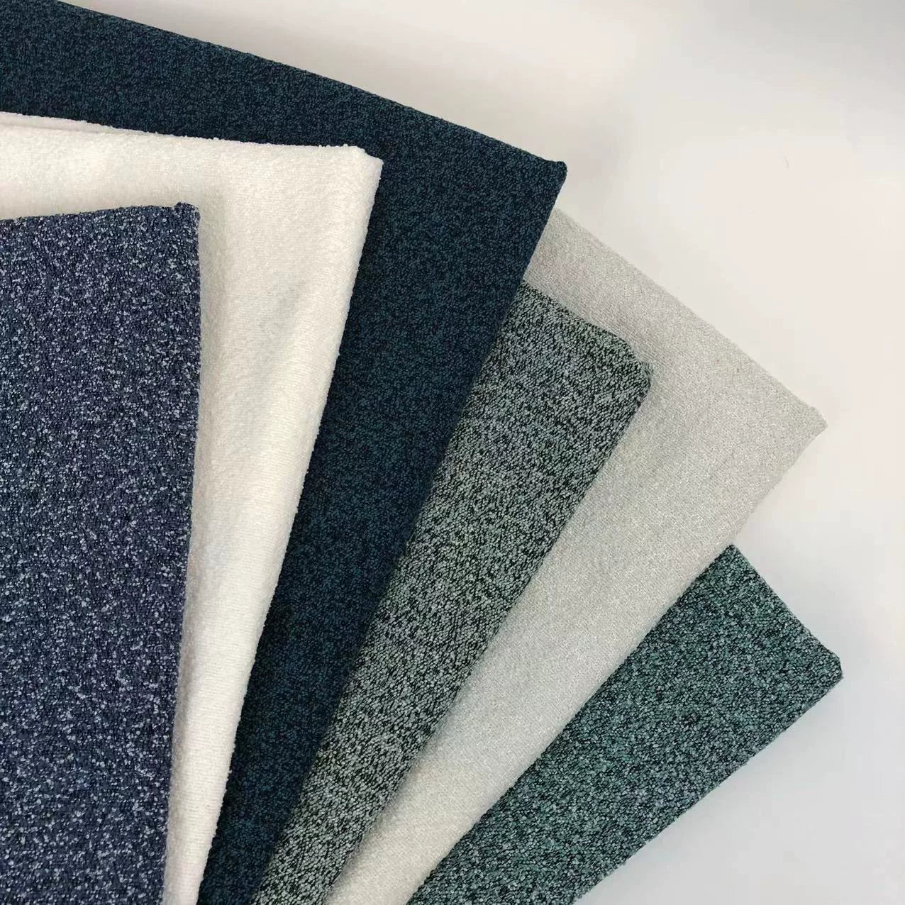 Boucle Loop-Yarn Polyester Fabric, Textured Solid Cloth for Upholstery & DIY