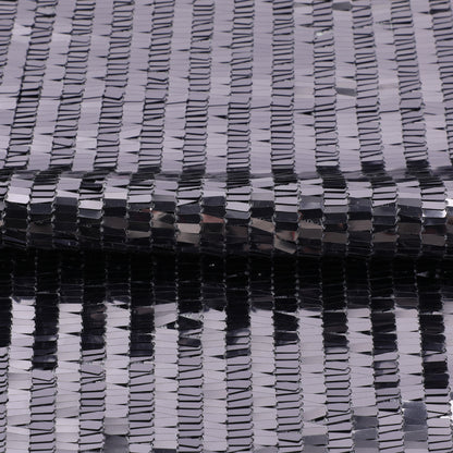Sequin Embroidery Fabric By The Yard | 15 Colors, 49" Wide for Christmas Craft & Accessories - Black
