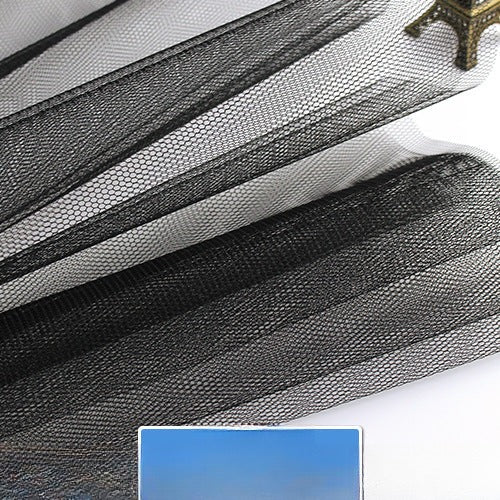 Stiff Mesh Tulle Fabric, Strong Net for Wedding & Ball Gown Skirts - Black