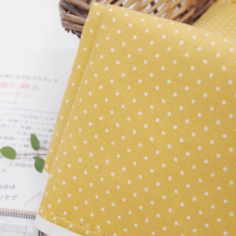Thick Cotton Check Fabric for Sofa Covers, Curtains & Picnic - Polka Dot