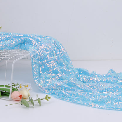 Mermaid Sequin Fabric, Shimmer, 49 in Wide - Metallic Blue