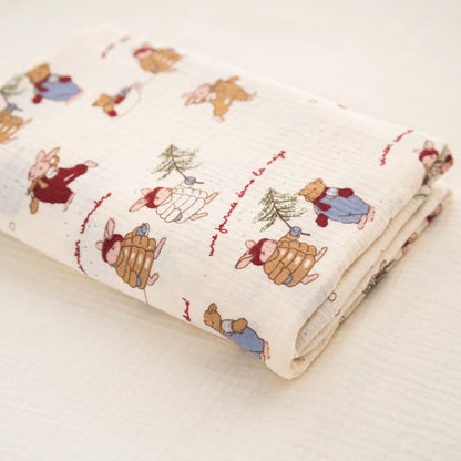 Cotton Double Gauze Fabric, for Baby & Nursery Sewing - Bunny Party