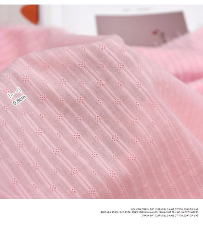 Cotton Jacquard Embroidery Fabric, Palace Floral for Dresses - Light Pink Pattern C