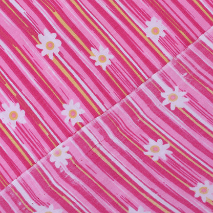 Striped Print Polyester Fabric, Horizontal-Bar Cloth for Bags & Linings