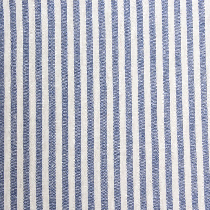 Washed Stripe Woven Cotton Fabric, Fine Stripes for Shirts & Crafts - Deep Royal Blue 14