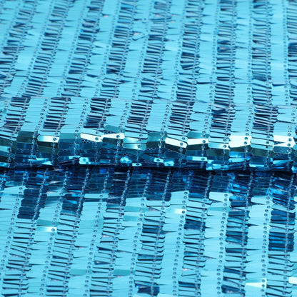 Sequin Embroidery Fabric By The Yard | 15 Colors, 49" Wide for Christmas Craft & Accessories - Lake Blue
