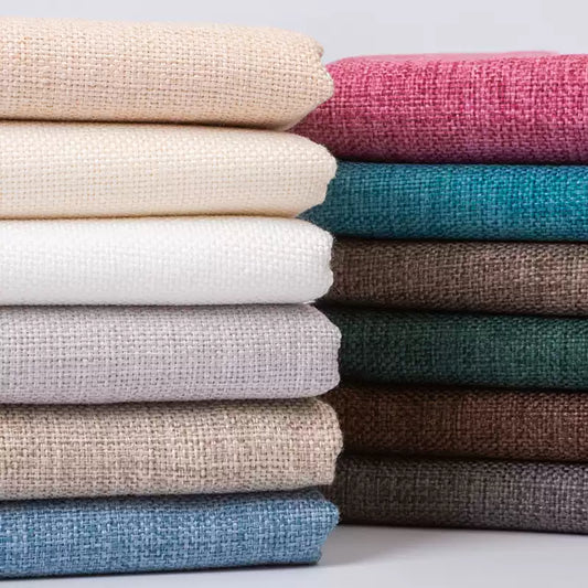 Cotton Linen Fabric, Heavy Plain Weave, for Sofa Covers, Tablecloths & Cushions