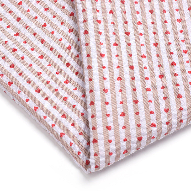 Bubble Stripe Polyester Fabric, Heart Print for Costumes & Crafts