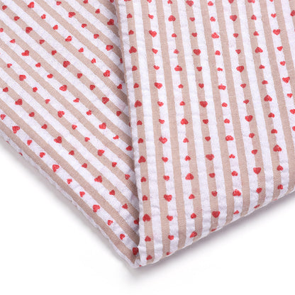 Bubble Stripe Polyester Fabric, Heart Print for Costumes & Crafts