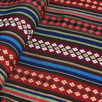 Ethnic Cotton Linen Tablecloth Fabric, Vintage Woven for Home Decor - 35#