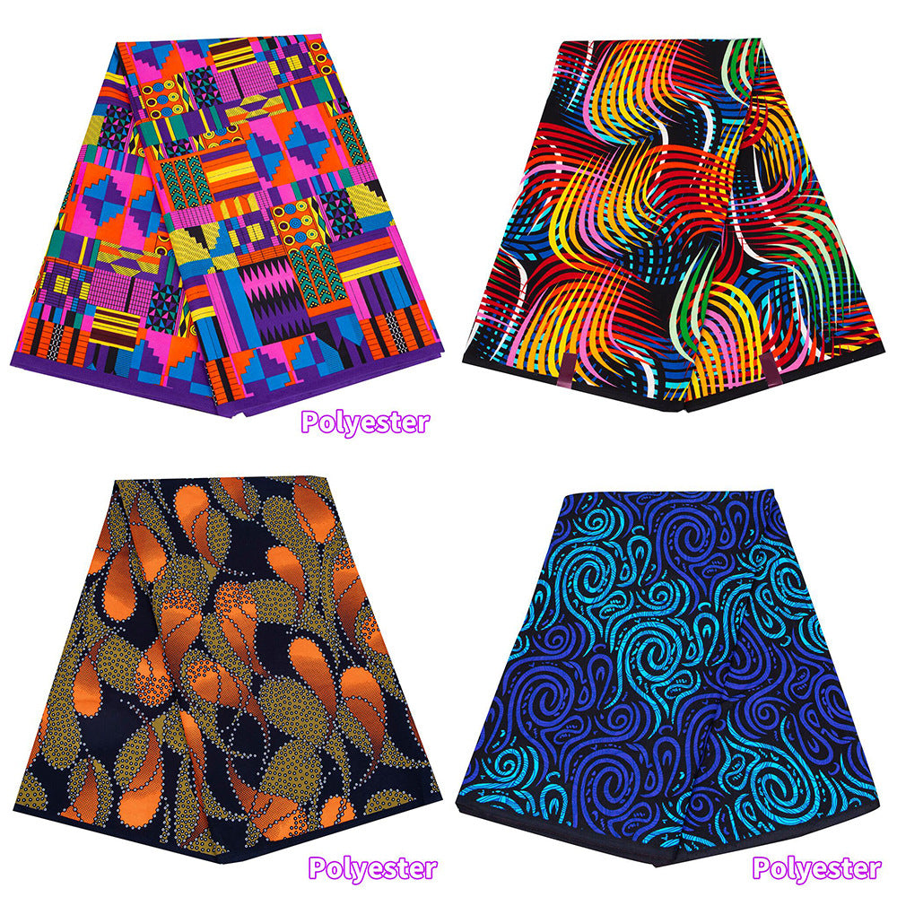 African Wax Print Fabric, Double-Sided Polyester (5 Prints)