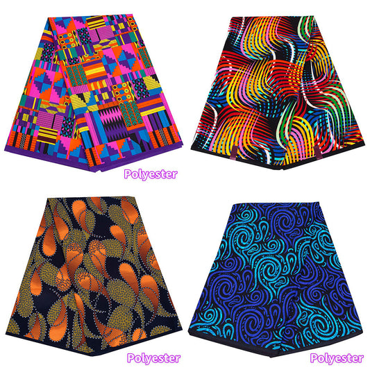 African Wax Print Fabric, Double-Sided Polyester (5 Prints)