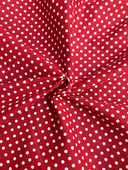 Cotton Polka Dot & Check Fabric, for Shirts & Cushions - 5mm Polka Dot