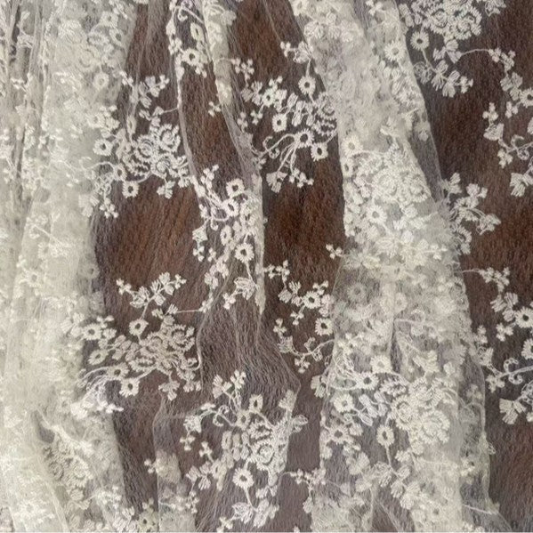 Diamond-Net Lace Trim Fabric, 120 g/m², 135 cm Wide, for Trim, Apparel & Craft
