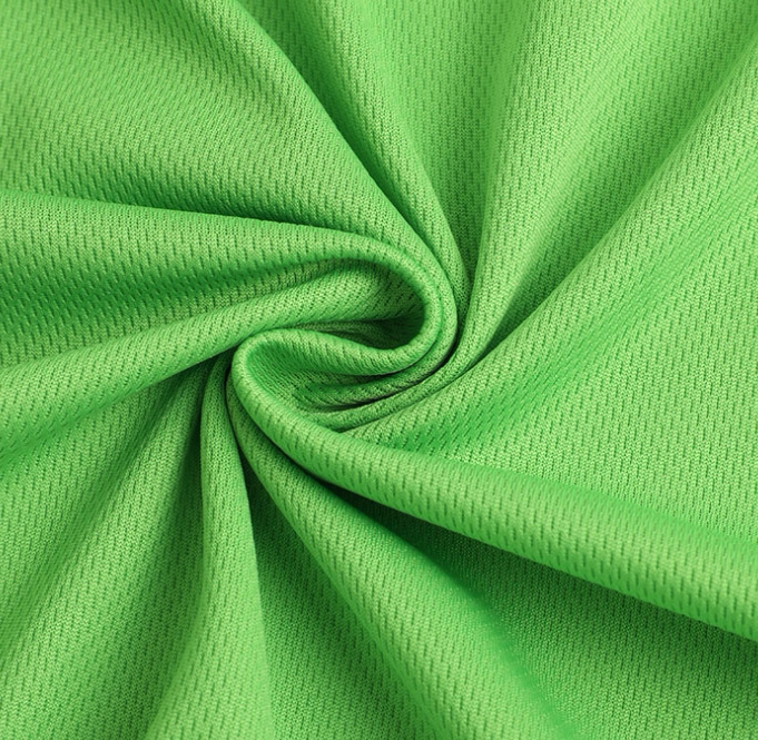 Moisture-Wicking Birdseye Polyester Knit Fabric, 4-Way Stretch - Green