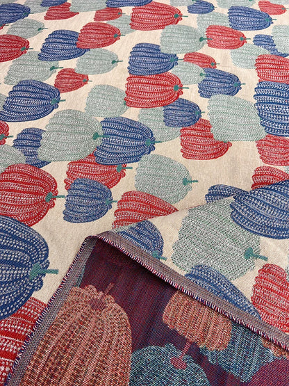Pumpkin Yarn-Dyed Jacquard Fabric, Thick Woven Cloth for Apparel & Upholstery