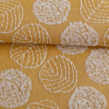 Ramie Cotton Leaf Embroidery Fabric, 47 in Wide