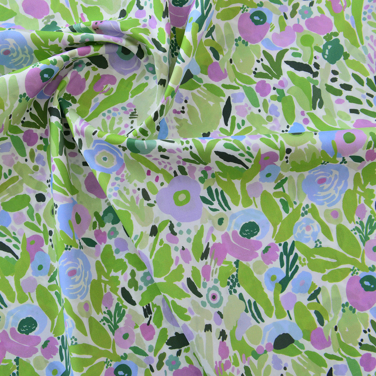 Vintage Floral Cotton Fabric, 60s Print Cloth for Kids Dresses & Dolls - Mint Floral