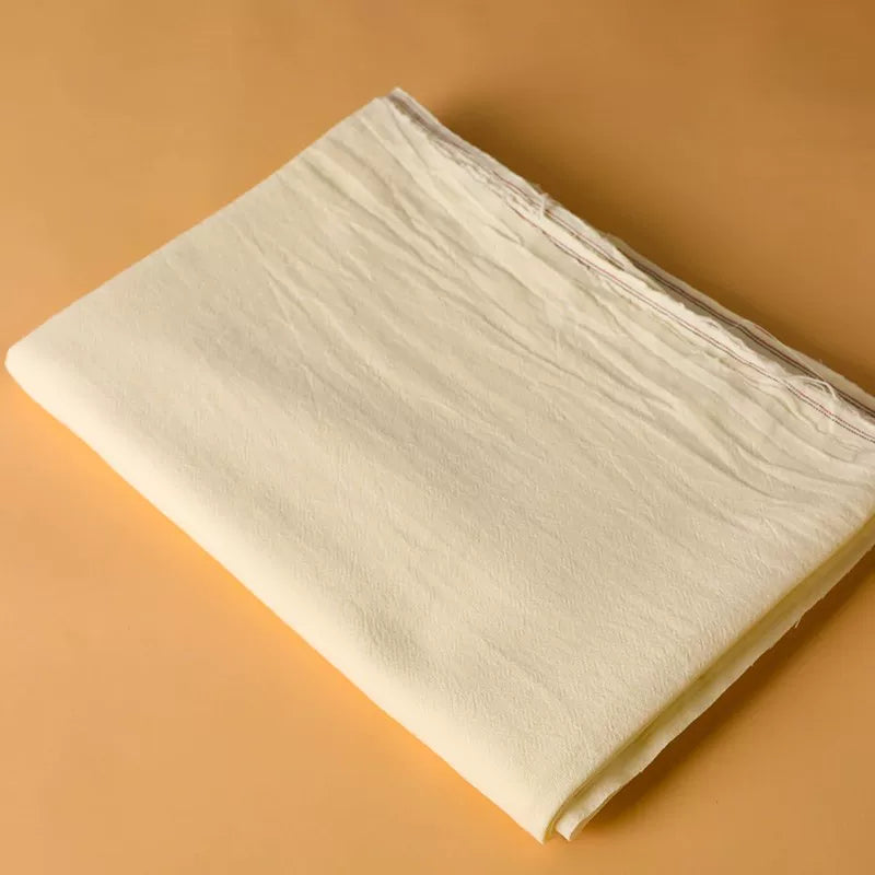 Washed Cotton Fabric, Pre-Dyed Solid for Embroidery & DIY Crafts - Light Yellow 3#
