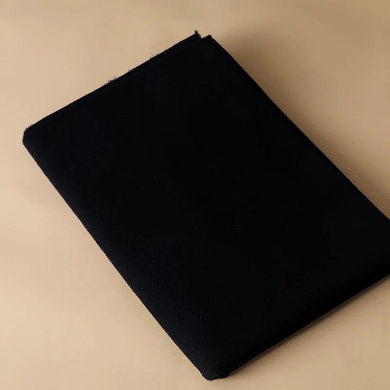 Washed Cotton Fabric, Pre-Dyed Solid for Embroidery & DIY Crafts - Black 51#
