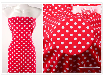 Rayon Polka Dot Fabric, Soft Challis Cloth for Dresses & Sleepwear