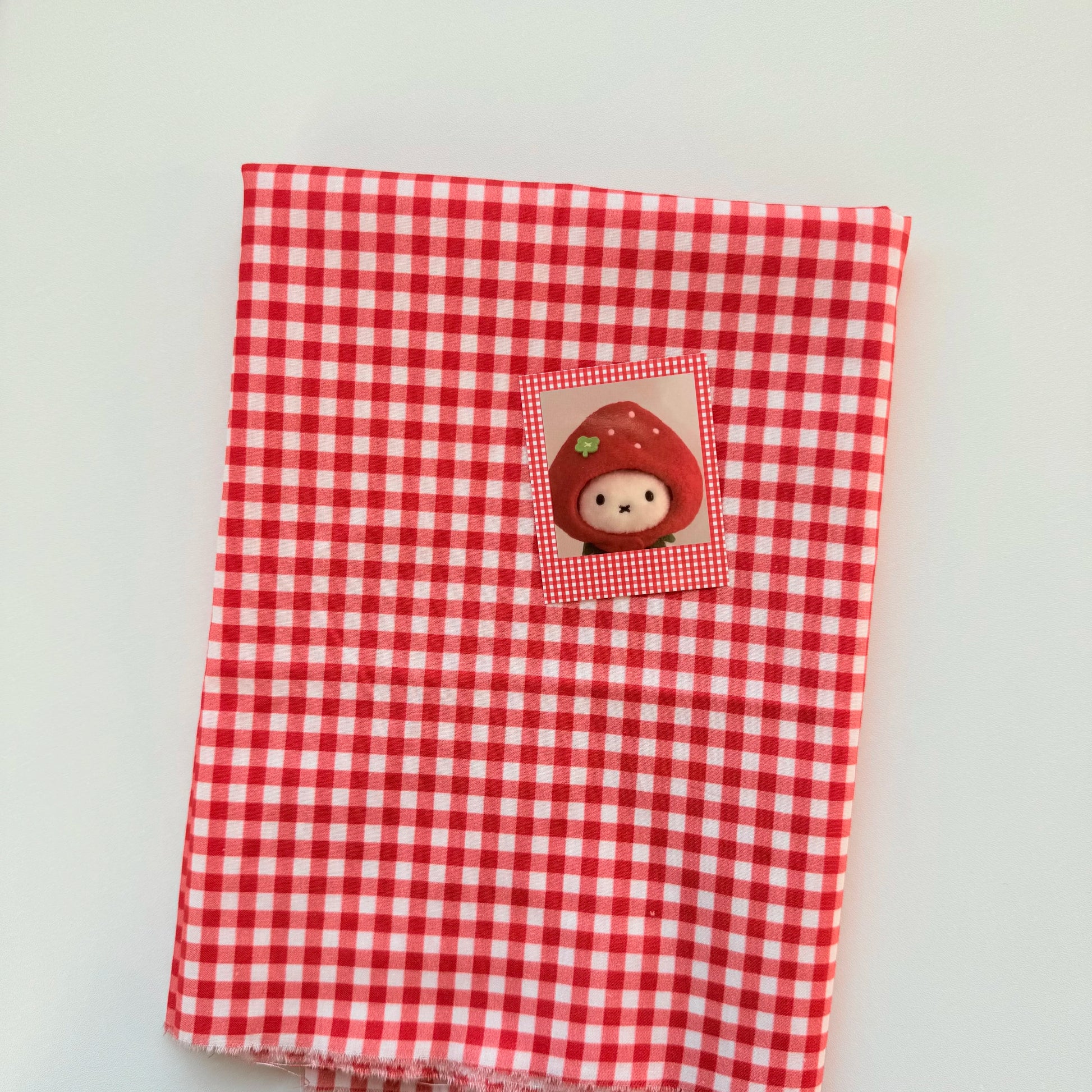 Cotton Gingham Fabric, Fine Mini Check, for Tablecloths, Dollwear & Scrunchies - Red