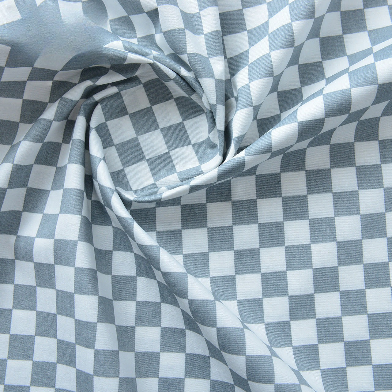 Plaid Cotton Fabric, Gingham Check Cloth for DIY & Bedding - Grey