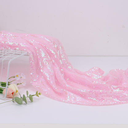 Mermaid Sequin Fabric, Shimmer, 49 in Wide - Iridescent Pink