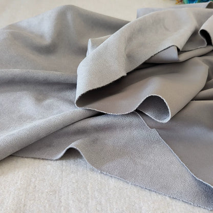 Stretch Suede Fabric, 23 Colors for Jackets, DIY Bags & Sofa Covers - Silver Grey 79#