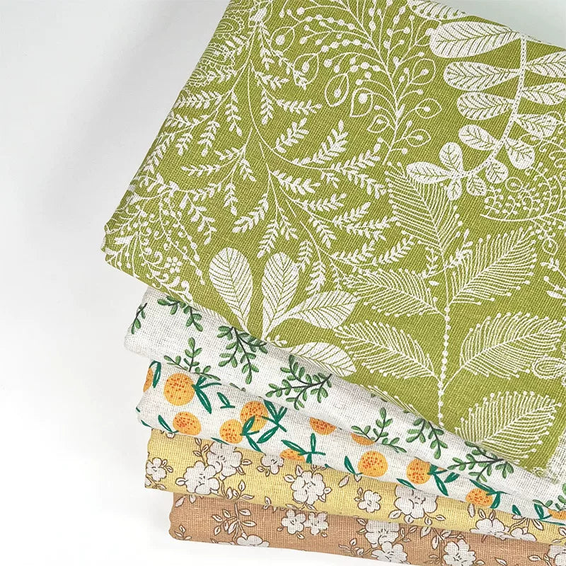 Vintage Floral Cotton Linen Fabric for Tablecloths & Sofa Covers