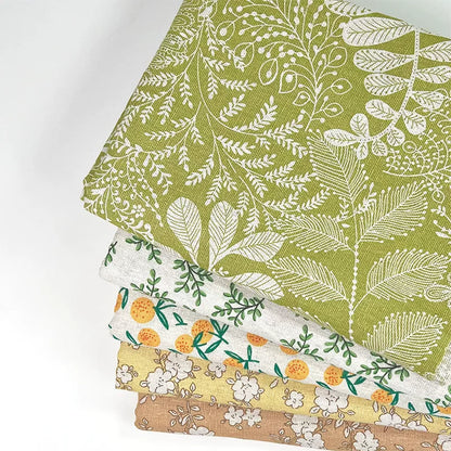 Vintage Floral Cotton Linen Fabric for Tablecloths & Sofa Covers