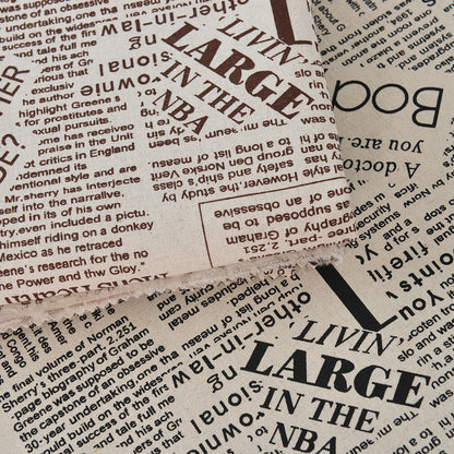 Vintage Newspaper Printed Cotton Fabric - Craft Table Linen by the Yard