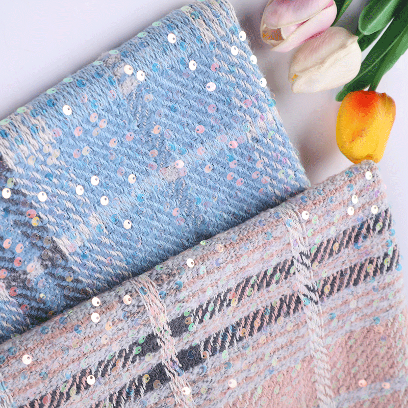 Sequin Jacquard Tweed Fabric, 2 Colors for Statement Jackets & Dresses