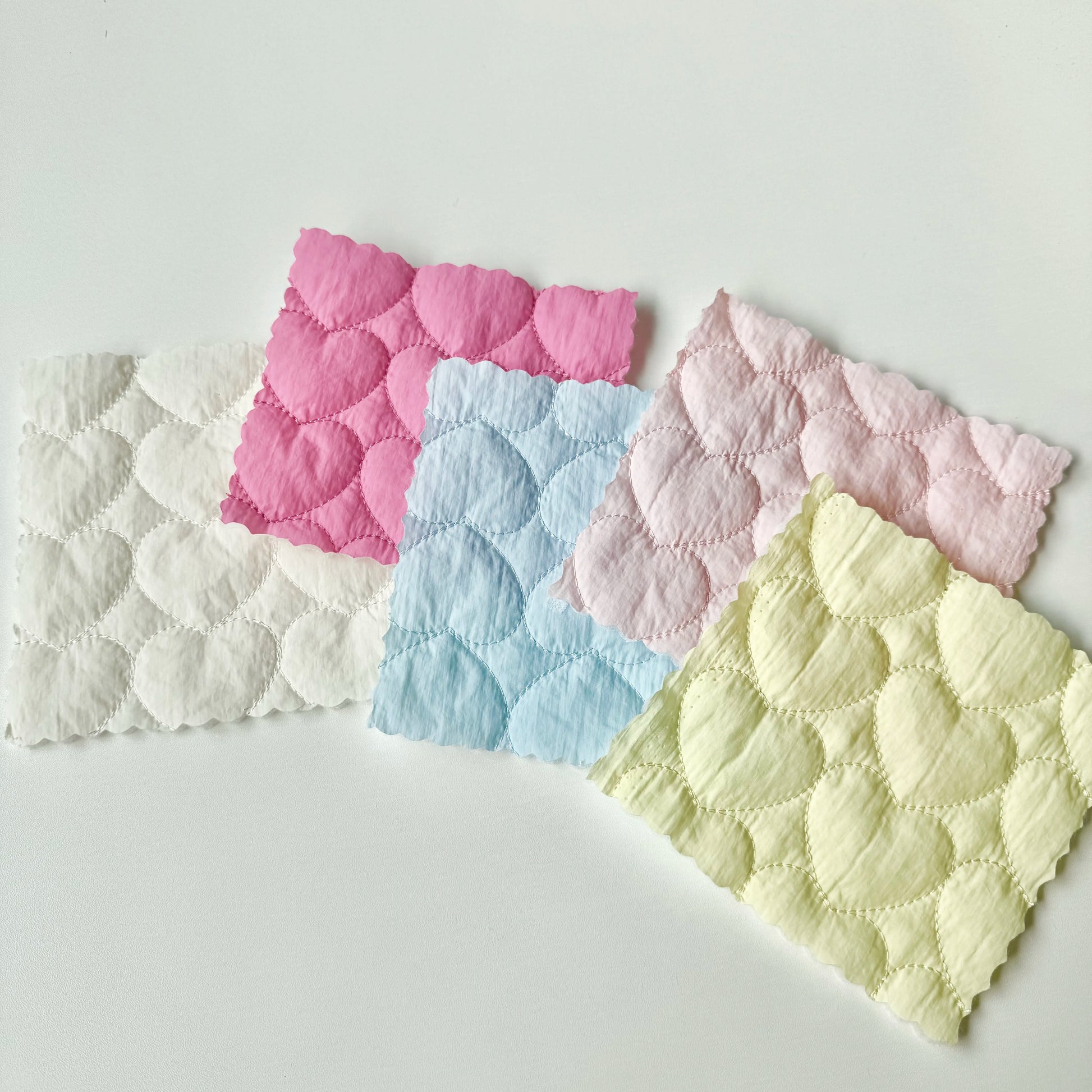 Nylon Quilted Puffer Fabric, Candy Hearts, for Coats, Bags & Cushions