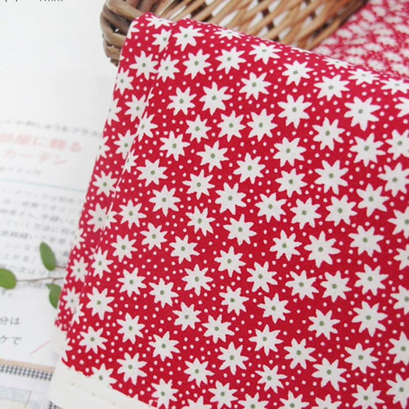Heavyweight Cotton Check Fabric, for Curtains & Cushions - Small Floral