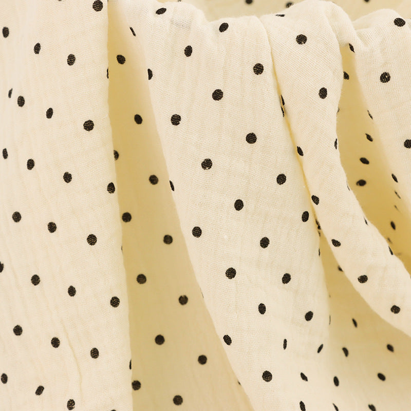 Cotton Double Gauze Fabric, Vine & Bear Prints (6) - Small Dot