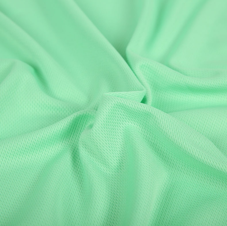 Moisture-Wicking Birdseye Polyester Knit Fabric, 4-Way Stretch - Green & Aqua Green & Aqua Green