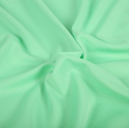 Moisture-Wicking Birdseye Polyester Knit Fabric, 4-Way Stretch - Green & Aqua Green & Aqua Green