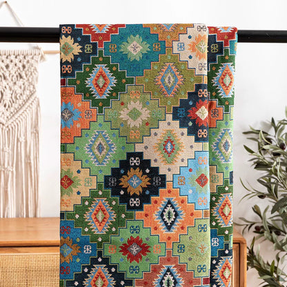 Bohemian Sofa Fabric, Printed Cloth for Upholstery & Cushion Covers - Bohemian Green
