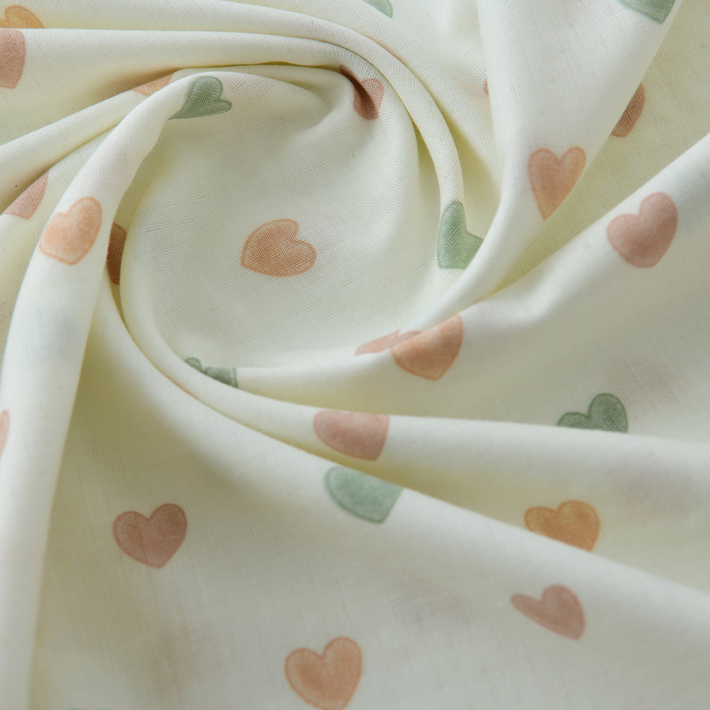 Floral Double Gauze Cotton Fabric - Home Decor & Apparel by the Yard - Two-Tone Heart