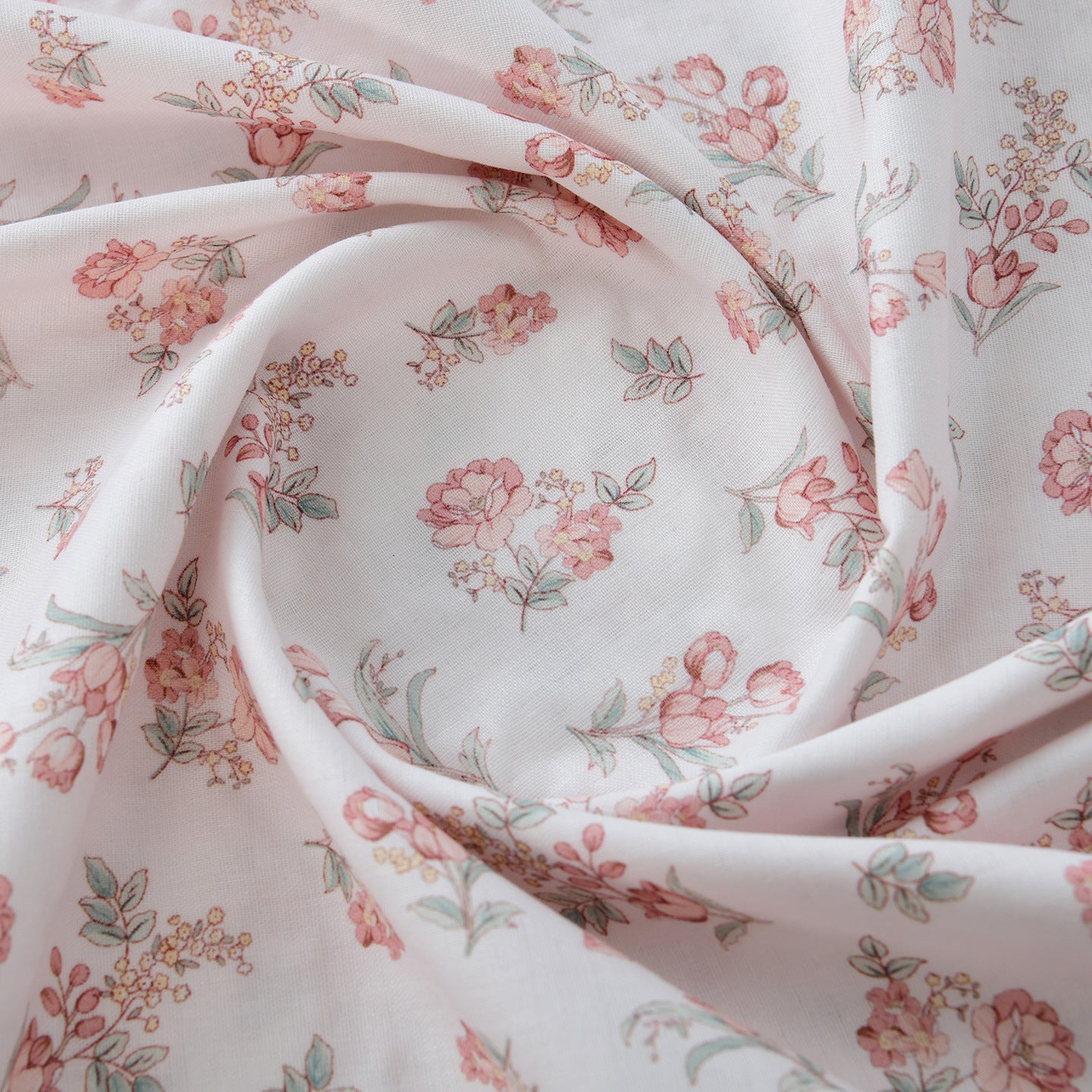 Floral Double Gauze Cotton Fabric - Home Decor & Apparel by the Yard - Lotus Pink Frost